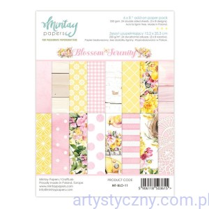 Zestaw papierów do scrapbookingu Mintay - Blossom Serenity - 15x20cm