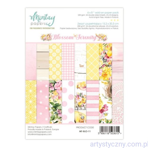 Zestaw papierów do scrapbookingu Mintay - Blossom Serenity - 15x20cm MT-BLO-11
