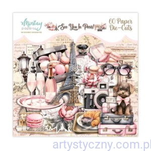 Mintay die cuts - See You in Paris - wycięte elementy - 60 elements