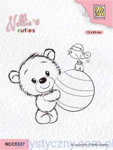 Stempel Akrylowy Nellie's Choice - Christmas ball NCCS037 Miś z piłką