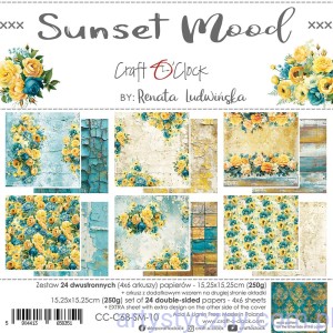 Zestaw papierów do scrapbookingu Craft o'Clock - Sunset Mood - 15x15cm