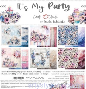 Zestaw papierów do scrapbookingu Craft o'Clock - It’s My Party - 30x30cm