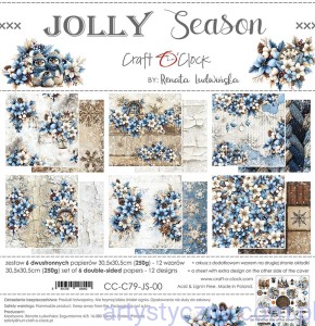 Zestaw papierów do scrapbookingu Craft o'Clock - Jolly Season - 30x30cm CC-C79-JS-00
