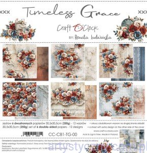 Zestaw papierów do scrapbookingu Craft o'Clock - Timeless Grace - 30x30cm