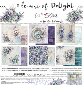 Zestaw papierów do scrapbookingu Craft o'Clock - Flowers Of Delight - 30x30cm