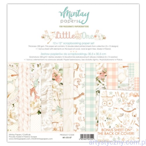 Zestaw papierów do scrapbookingu Mintay - Little One - 30x30cm MT-LTO-07