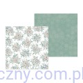Zimowe papiery scrapbooking 6x6 cali P13 Christmas Charm w kwiaty poinsecji i iglaste gałązki.
