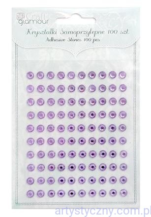 Kryształki Cyrkonie Samoprzylepne 6mm, 100szt Liliowe LILAC