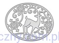 Wykrojnik Owalna Ramka Topper Renifer Śnieżynki