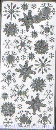 Naklejki Świąteczne - Srebrne Śnieżynki 2662