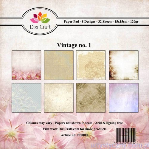 Zestaw papierów do scrapbookingu Dixi Craft - 15x15cm Vintage PP0010
