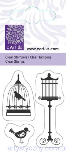 Stemple Akrylowe CartUs ~ Birds with Cage - Ptaszki i Klatki - 1063