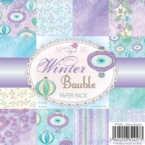 Papier Ozdobny WRS Winter Bauble 15x15cm Bombki PP046