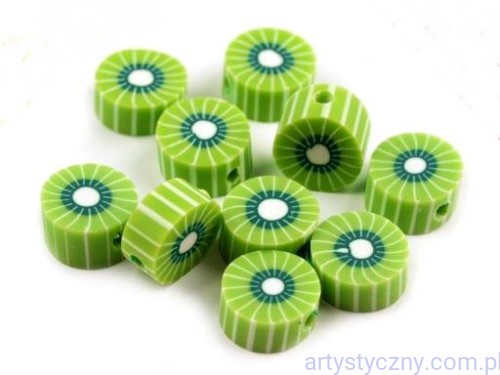 Koraliki FIMO 10mm - Owoce KIWI - 10 szt