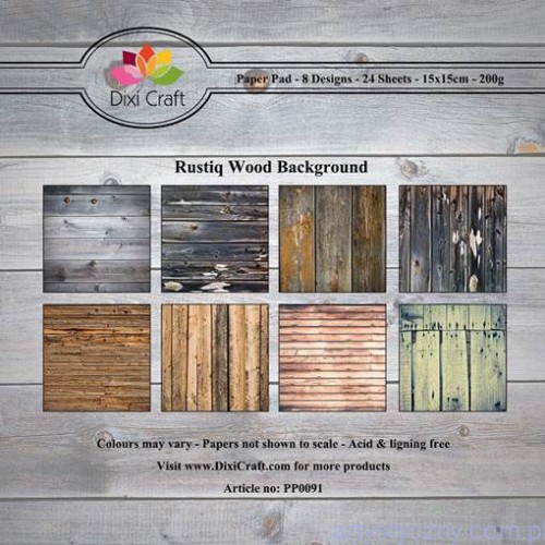 Papiery Dixi Craft - 15x15cm  Rustiq Wood Background PP0091