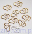 Ślubne aplikacje Splecione Serca ~ 20 sztuk ~ Złote