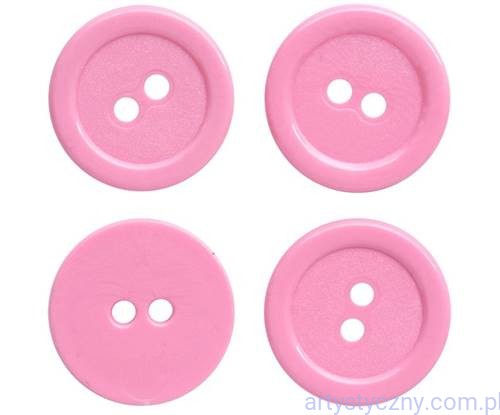 Guziki Guziczki 11mm - Różowe - 60 sztuk