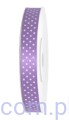 Tasiemka Wstążka Satynowa 12mm - Lawendowa w Kropki - 3 metry