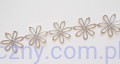 Aplikacje Duże Ażurki 2,5cm Kwiatki Ażurowe 30 szt SREBRNE