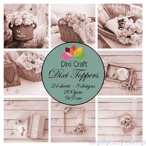 Papiery Dixi Toppers 9x9cm, 24ark, Kwiaty ET0324