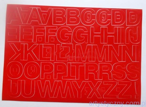 Czerwone Naklejki Alfabet - arkusz 17,5 x 24,7 cm