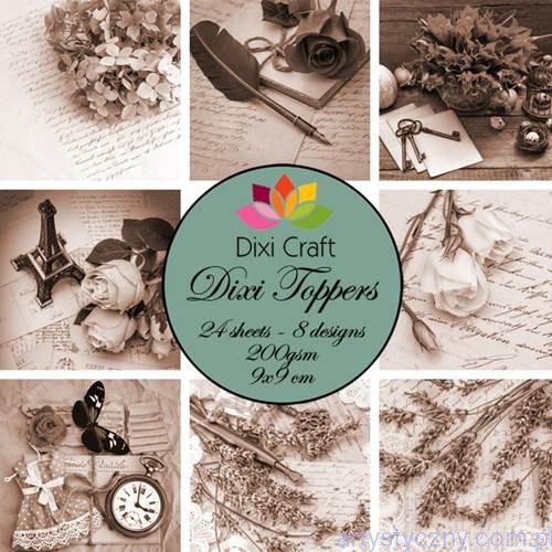 Papiery Dixi Toppers 9x9cm, 24ark, Kwiaty ET0222