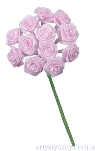 Satynowe Różowe Różyczki 12szt - Dior Rose Rose