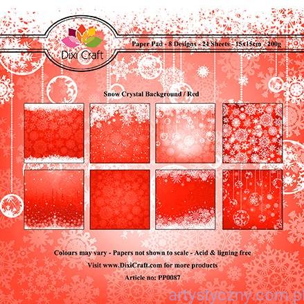 Papiery Dixi Craft - 15x15cm Snow Crystal Red PP0087