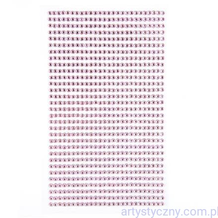 Kryształki Cyrkonie Samoprzylepne 3mm, 806szt, Różowe