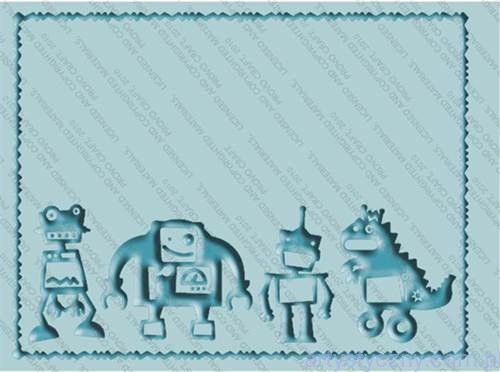 Folder Cuttlebug A6 - ROBOTZ - Ramka z Robotami