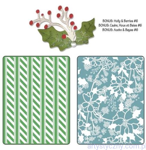 2 Foldery Sizzix, Sizzlits Die -  Alpine Pattern &amp; Flowers Set