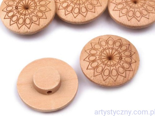 Piękne Guziki jak Drewniane Wzór Rozeta 20 sztuk