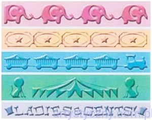 Foldery Cuttlebug  - Motywy Cyrkowe Słonie 5 sztuk