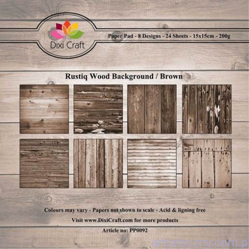 Papiery Dixi Craft - 15x15cm  Rustiq Wood Background Brown PP0092