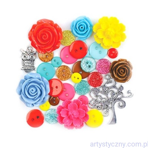 Dodatki Charm &amp; Deco - Juicy Brights, 32 szt