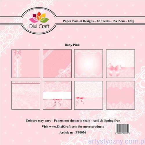 Papiery Dixi Craft - 15x15cm Baby Pink PP0036