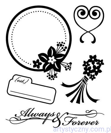 Basic Grey Cappella Forever Bitsy Clear Stamps - Stemple Akrylowe 5szt
