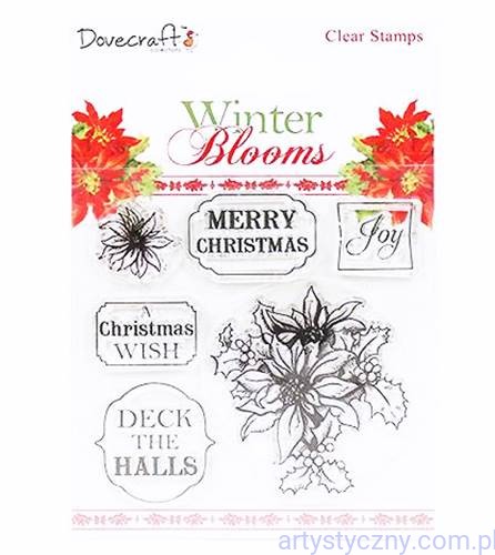 Stemple Akrylowe - Winter Blooms Clear Stamps - Poinsettias (6szt)
