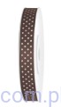 Tasiemka Wstążka Satynowa 12mm - Brązowa w Kropki - 3 metry