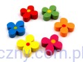 Drewniane Koraliki Kwiatki 20mm Miks Kolorów - 20 sztuk