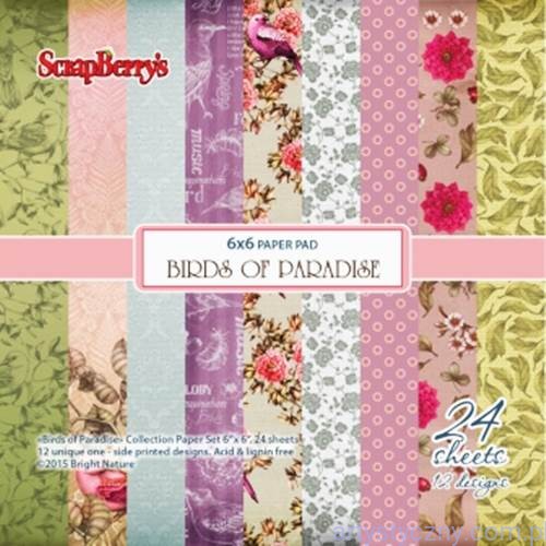 Zestaw papierów do scrapbookingu ScrapBerrys - Birds of Paradise - 15х15 сm