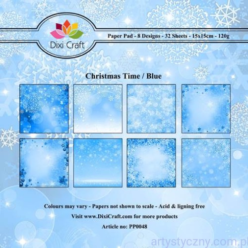 Papiery Dixi Craft - 15x15cm Christmas Time/Blue PP0048