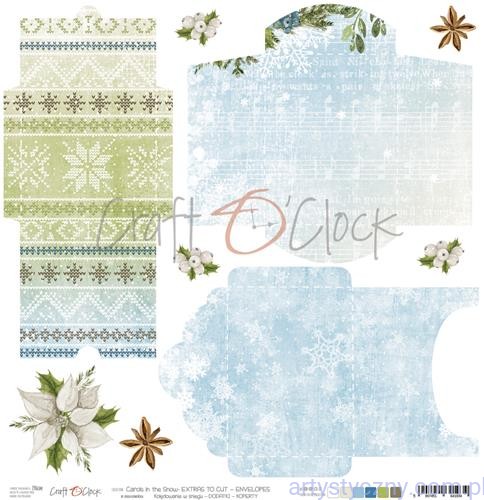 CC-DOD-KOP-CTS-27 Carols In the Snow - Arkusz z kopertami do wycięcia 30x30cm