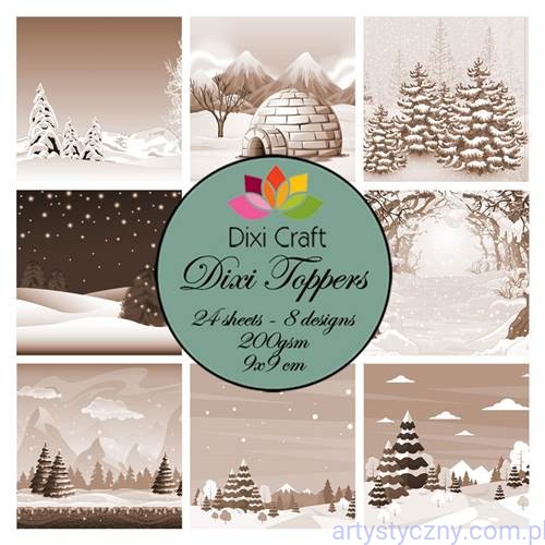 Papiery Dixi Toppers 9x9cm, 24ark Święta ET0272