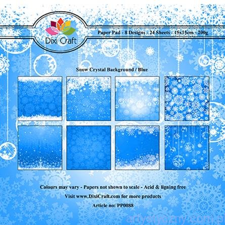 Papiery Dixi Craft - 15x15cm Snow Crystal Blue PP0088