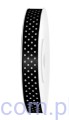 Tasiemka Wstążka Satynowa 12mm - Czarna w Kropki - 3 metry