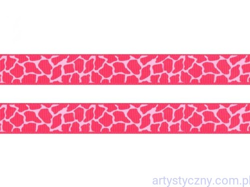 Tasiemka Rypsowa - Różowa Żyrafa - 3 metry
