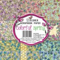 Zestaw papierów do scrapbookingu - Colorful Spring - 15x15cm