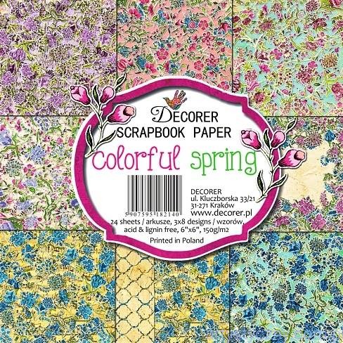Zestaw papierów do scrapbookingu - Colorful Spring - 15x15cm